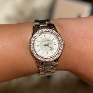 MK Madison Silver Dial Stainless Steel Watch